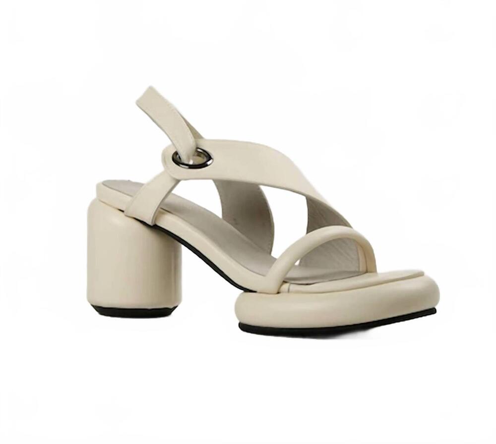 NEW ALL BLACK women's mod grommet heels in beige
